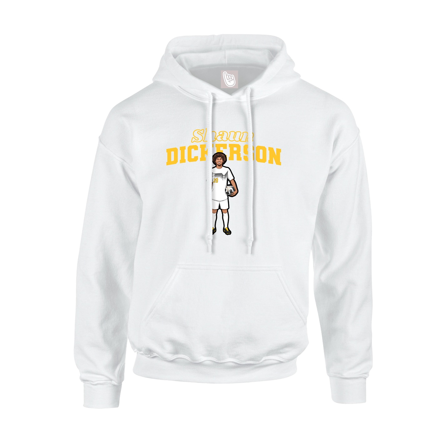 Youth Hoodie — Name Arch in White