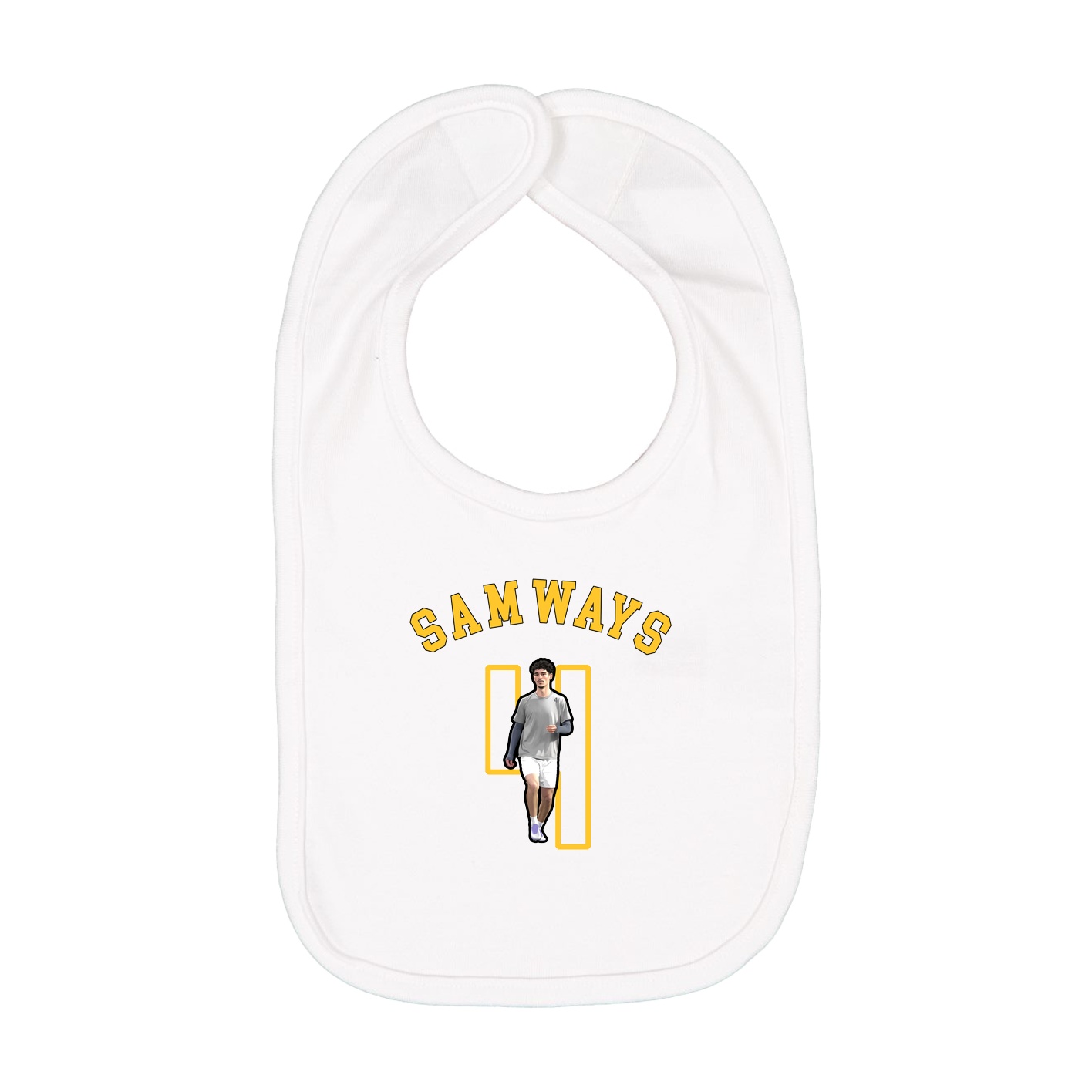 Infant Bib — Shirsey Arch in White