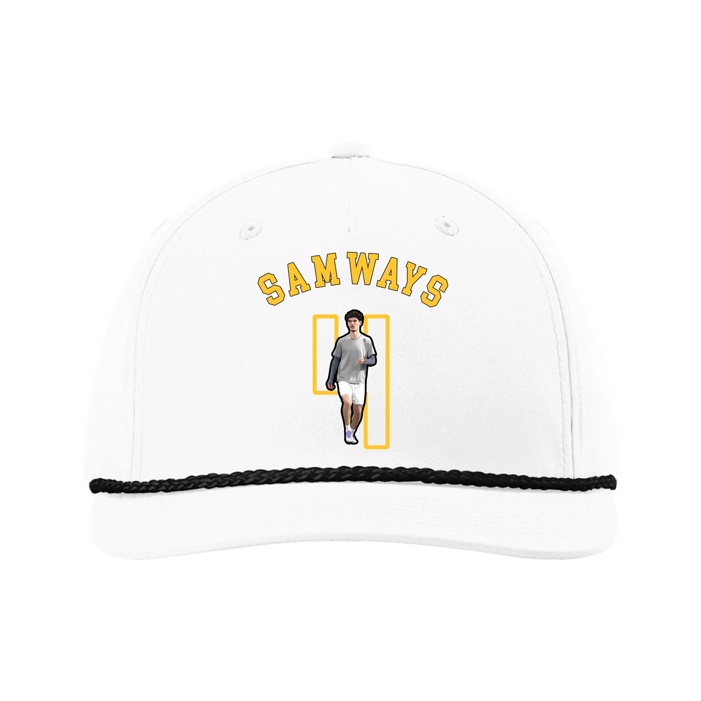 Five-Panel Classic Rope Cap — Shirsey Arch in White