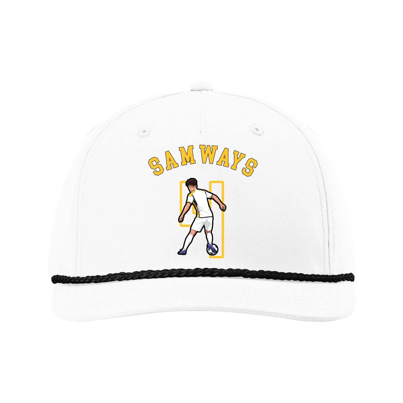 Five-Panel Classic Rope Cap — Shirsey Arch in White