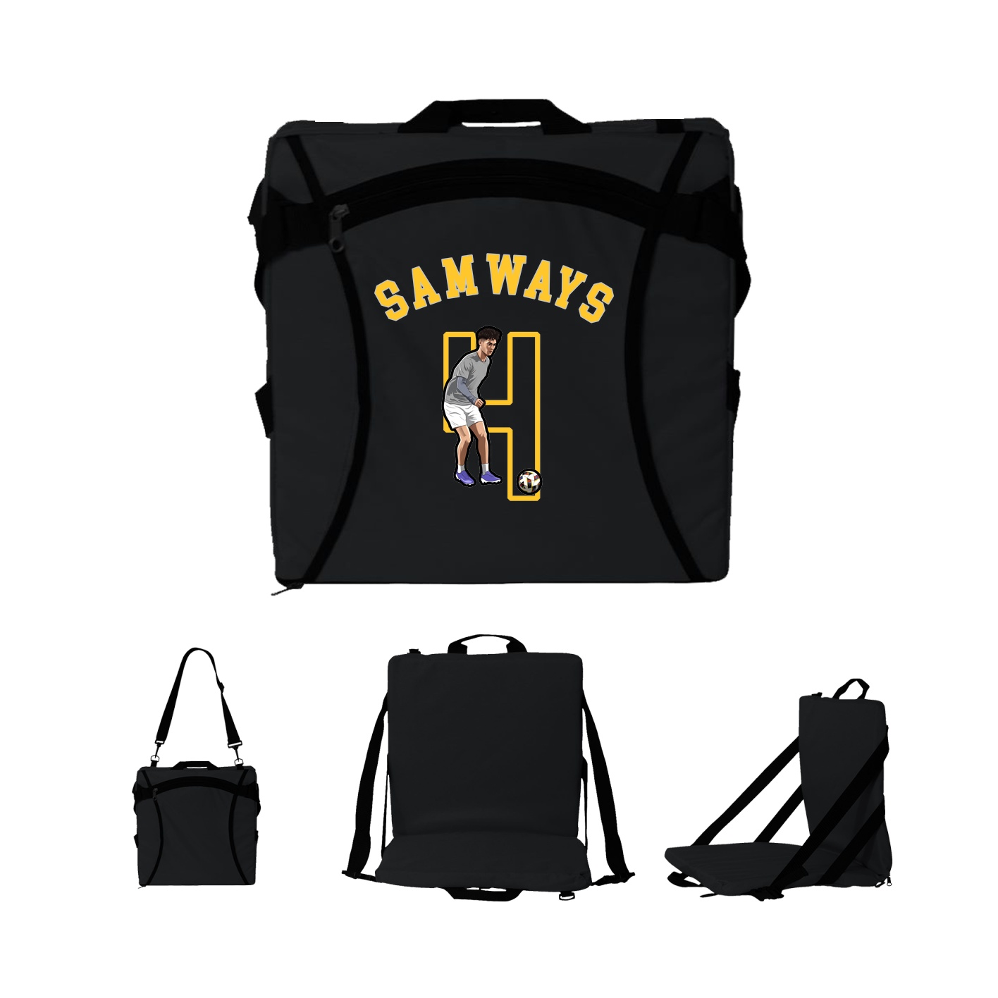 Folding Stadium Seat — Shirsey Arch in Black