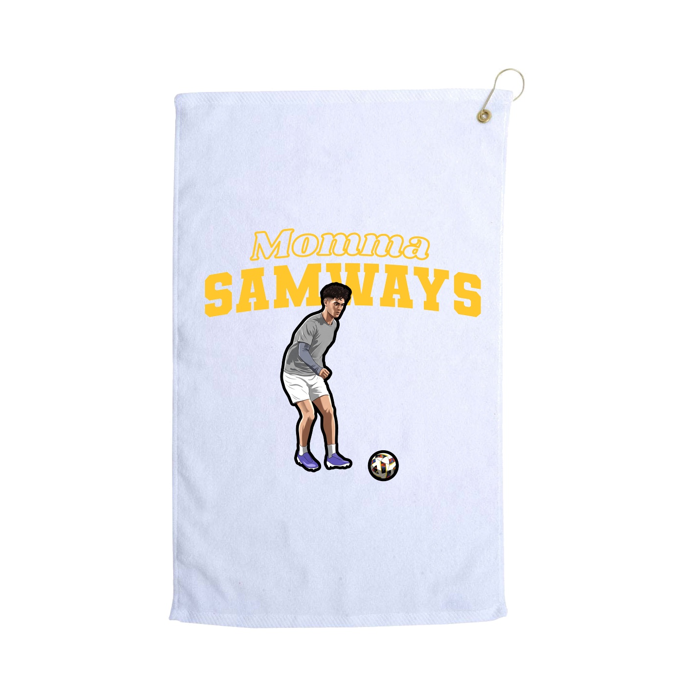 Golf Towel — Mothers Day Block in White