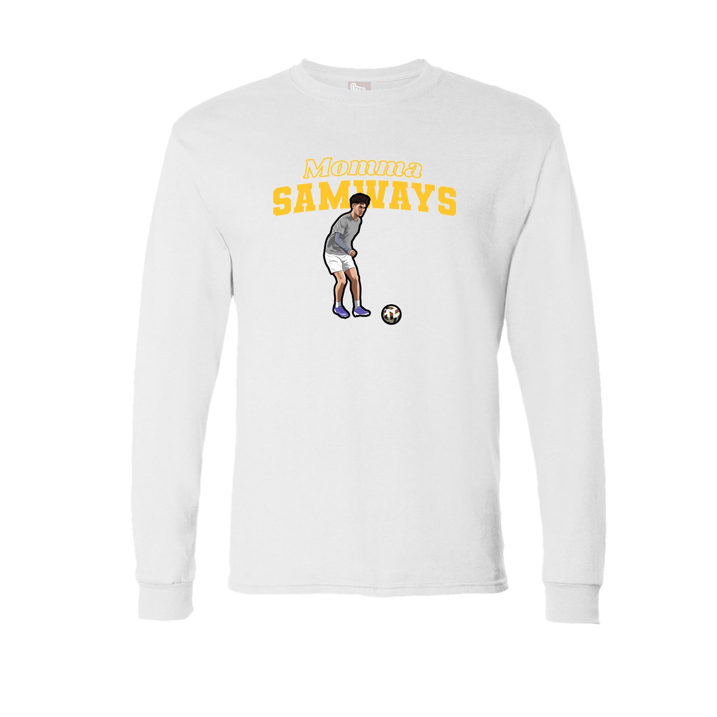 Long Sleeve Tee — Mothers Day Block in White