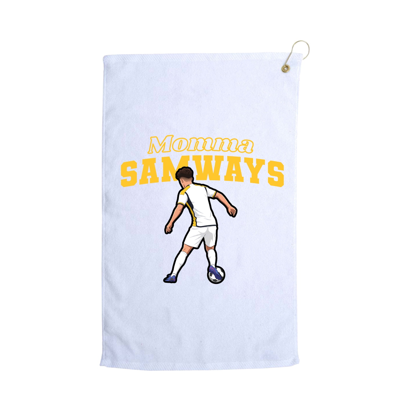 Golf Towel — Mothers Day Block in White