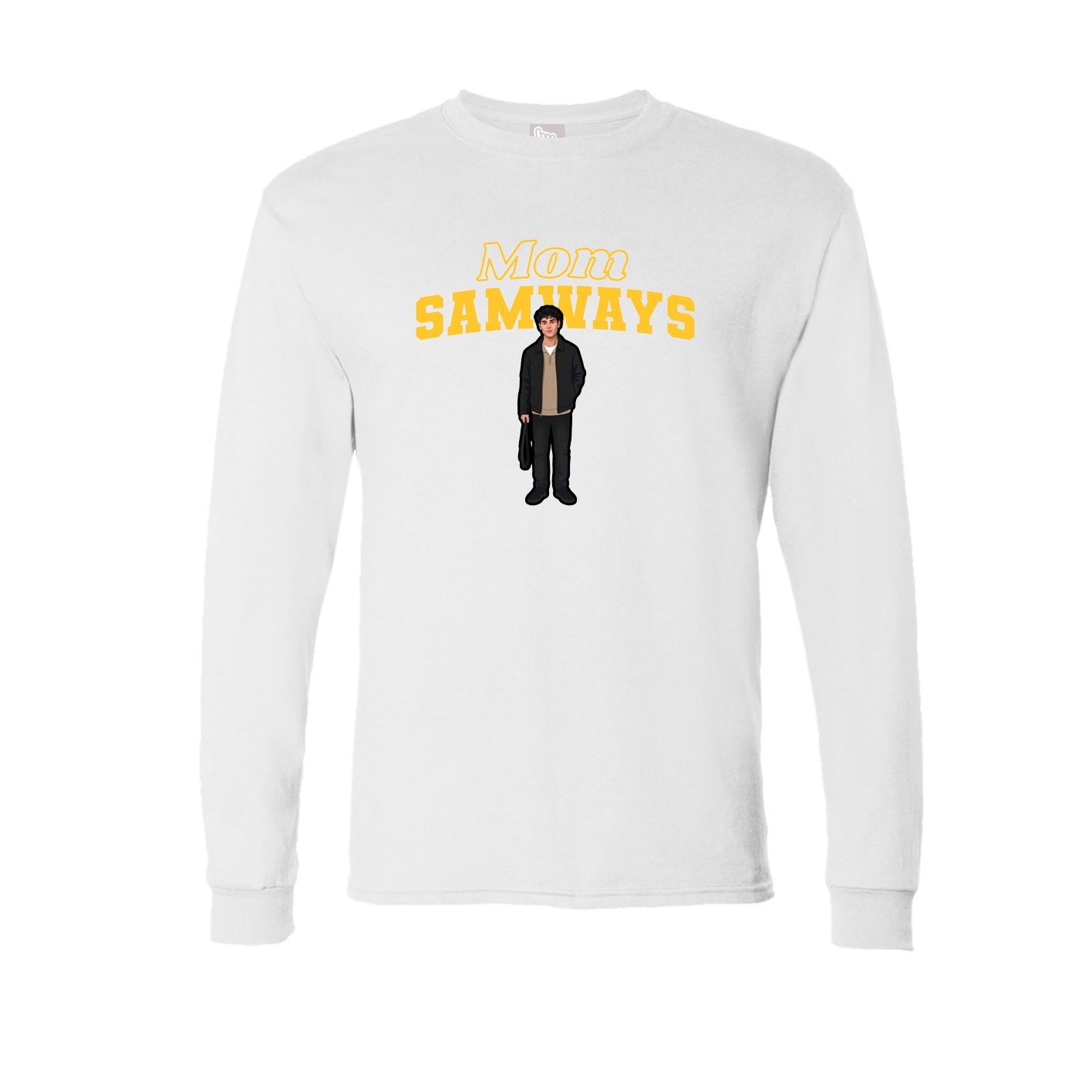 Long Sleeve Tee — Mothers Day Block in White