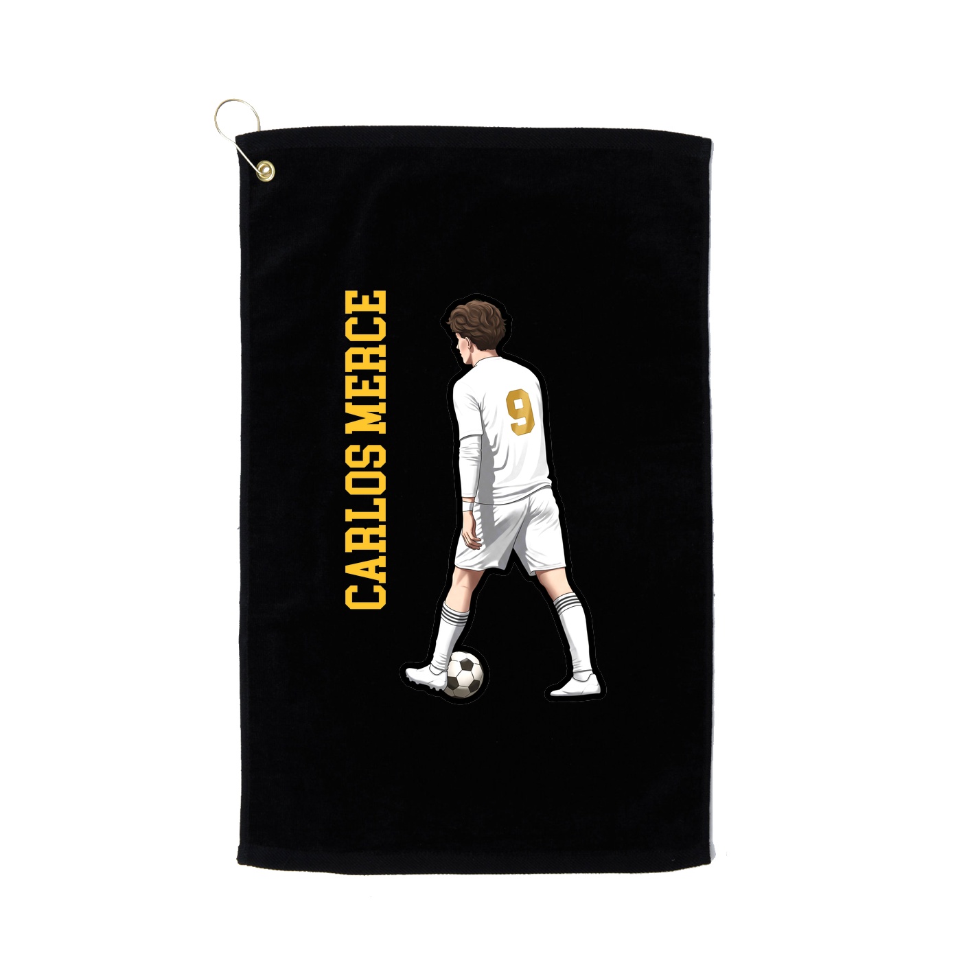 Golf Towel — Name Vertical in Black