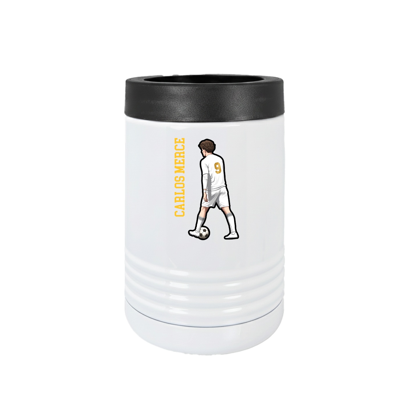 Beverage Holder — Name Vertical in White