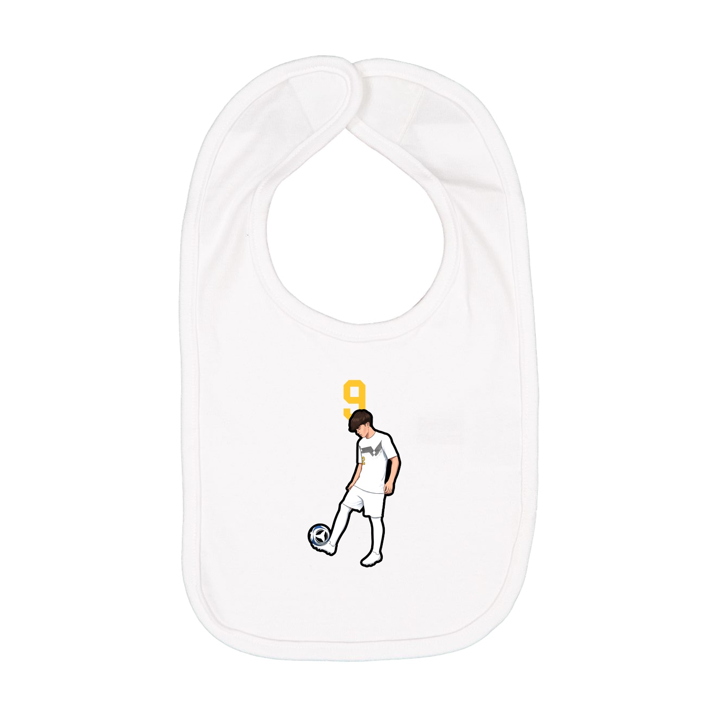 Infant Bib — Number Top in White