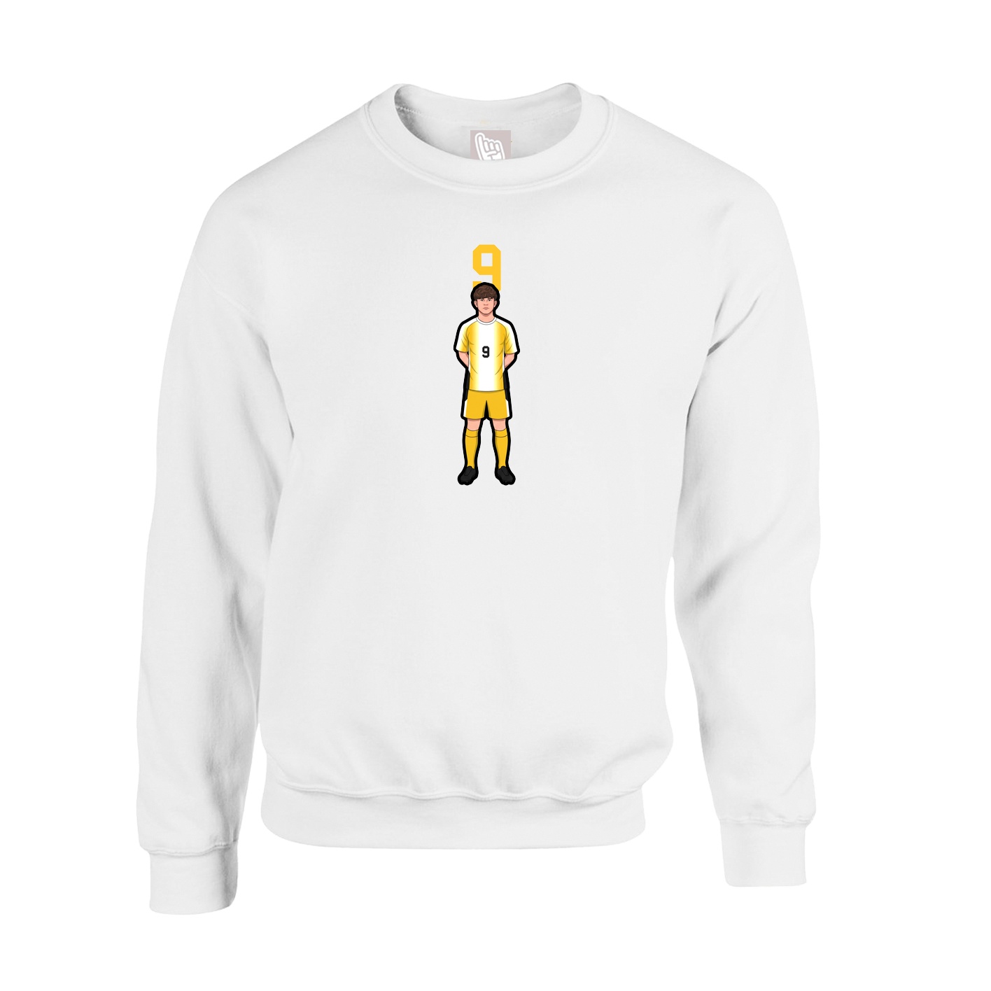Fleece Crew — Number Top in White