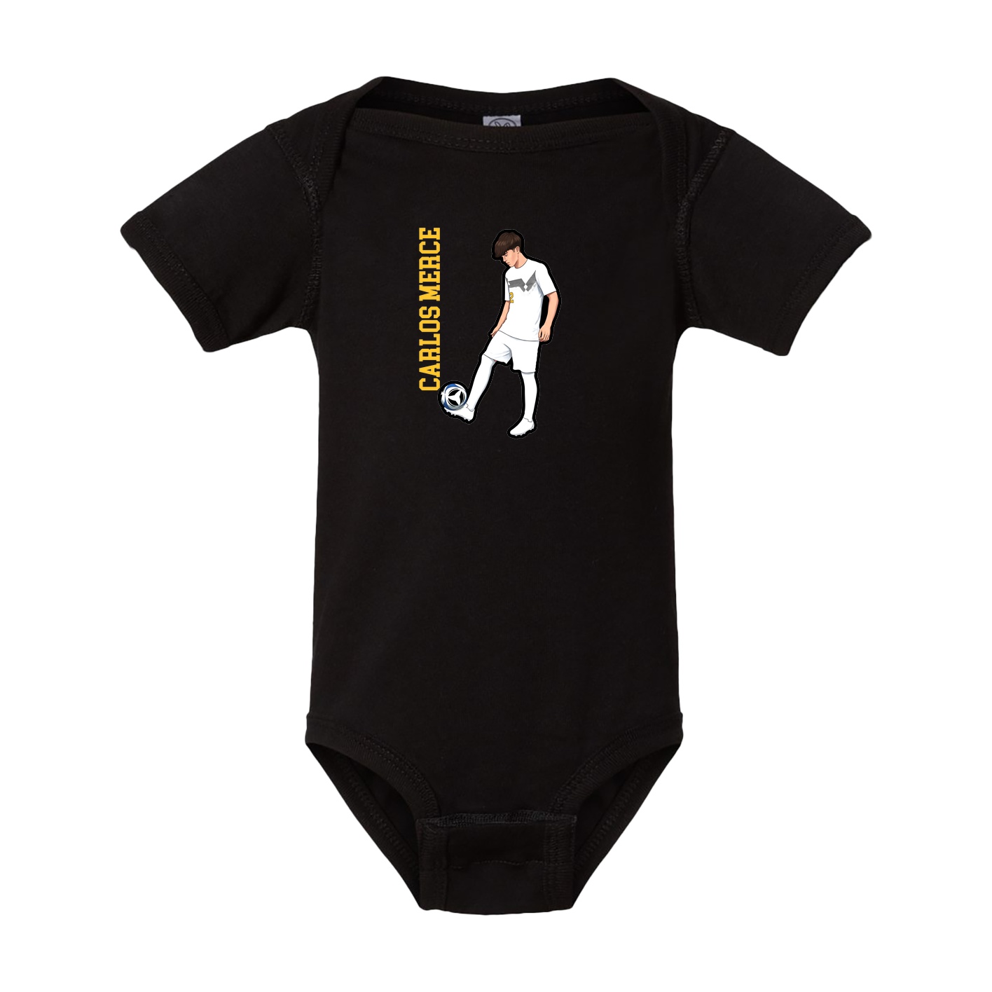 Baby Onesie — Name Vertical in Black