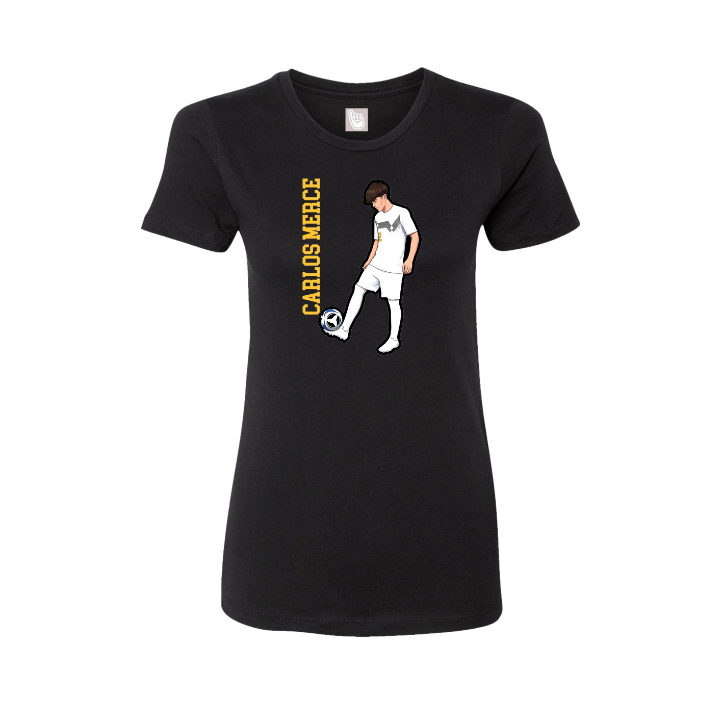 Fitted Women's Tee — Name Vertical in Black