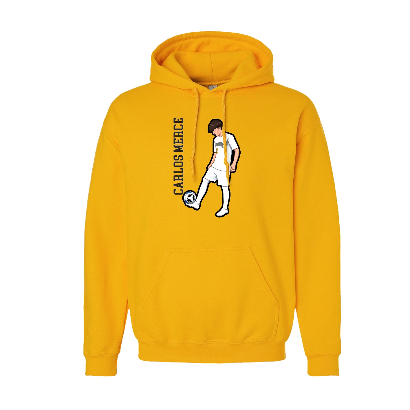 Hoodie — Name Vertical in Gold