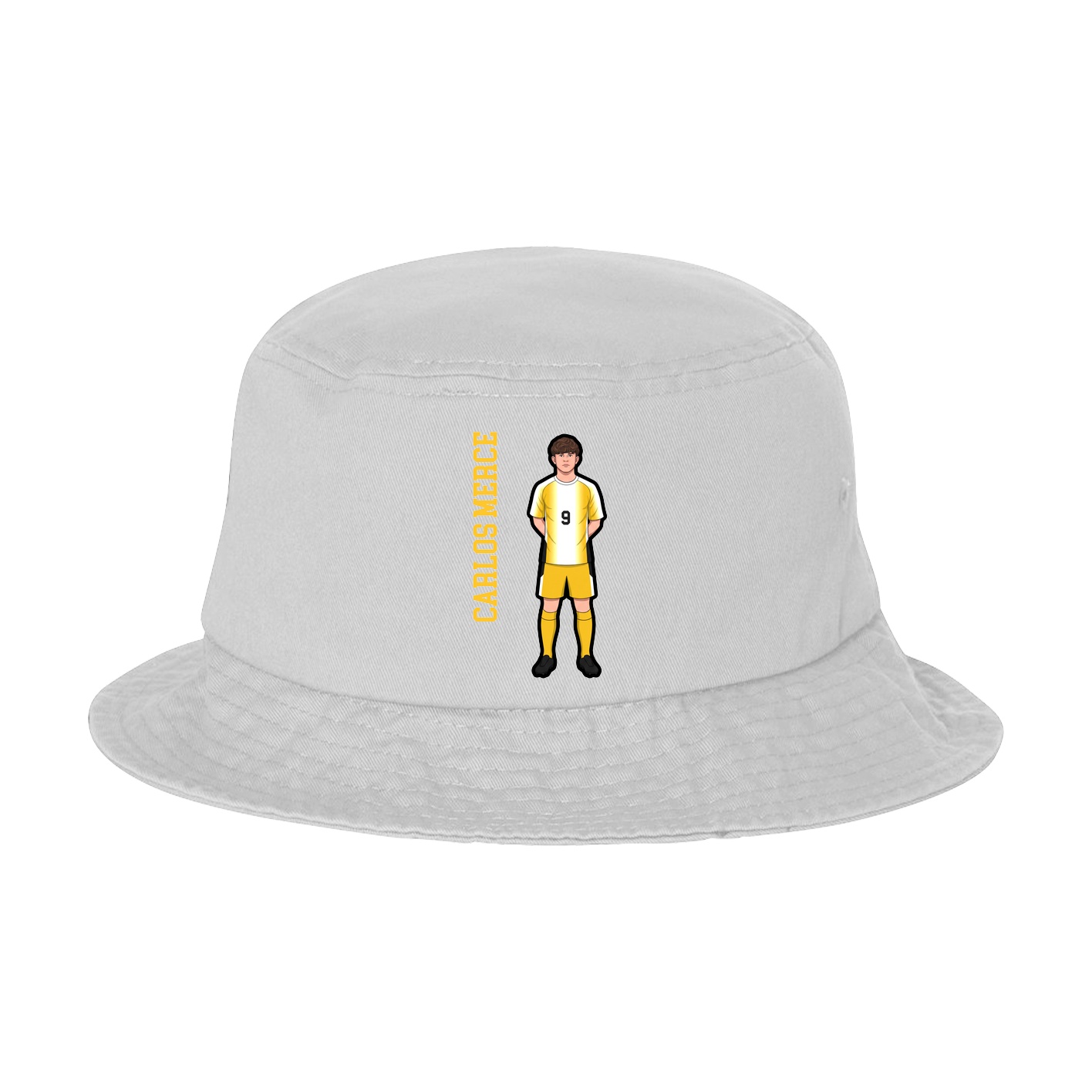 Bucket Cap — Name Vertical in White