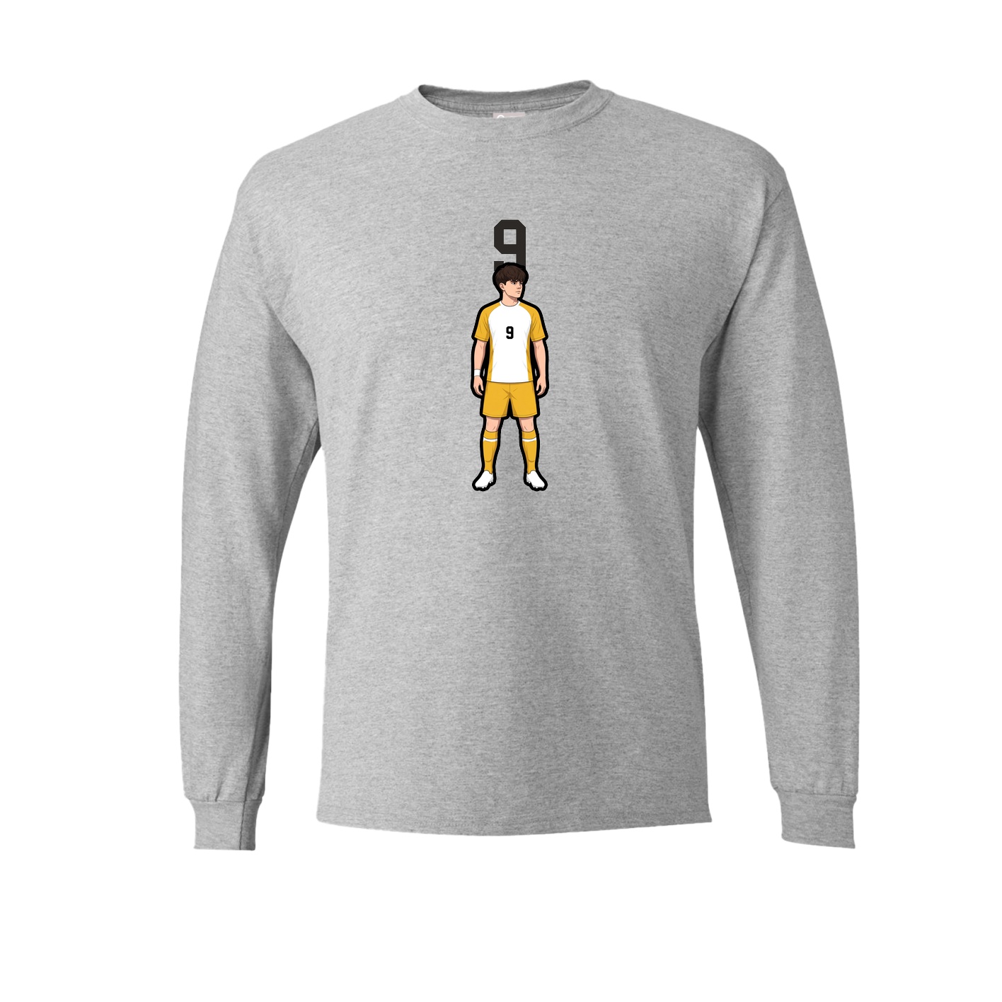 Long Sleeve Tee — Number Top in Grey