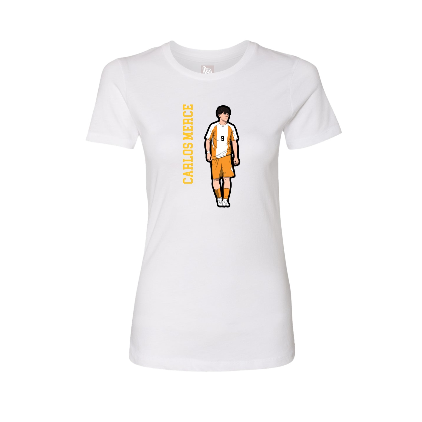 Womens Tee — Name Vertical in White