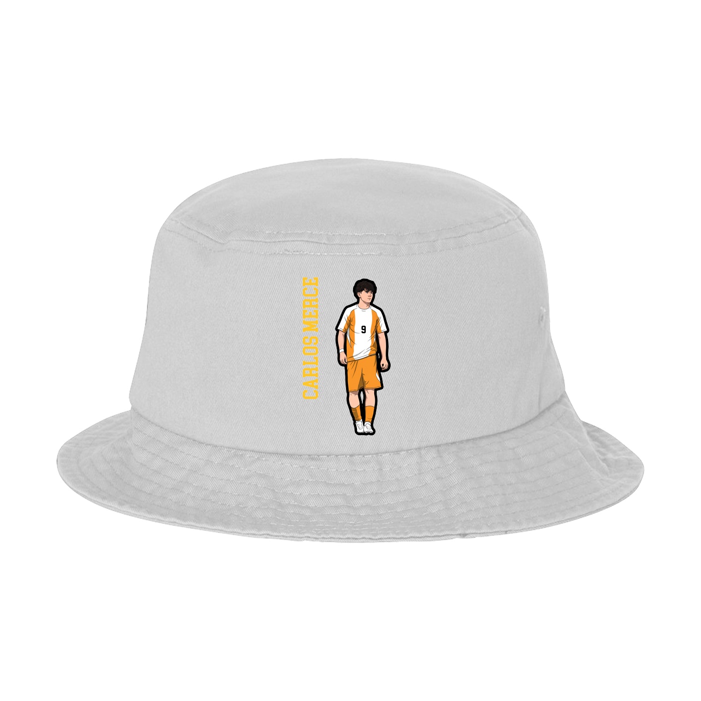 Bucket Cap — Name Vertical in White