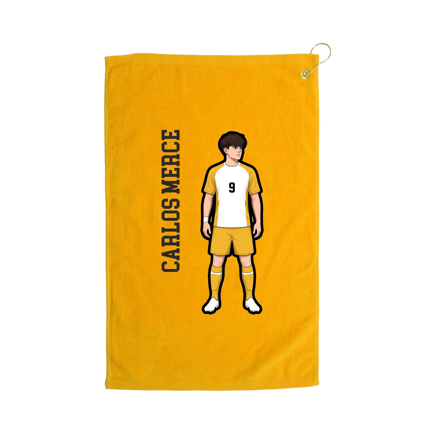 Golf Towel — Name Vertical in Gold