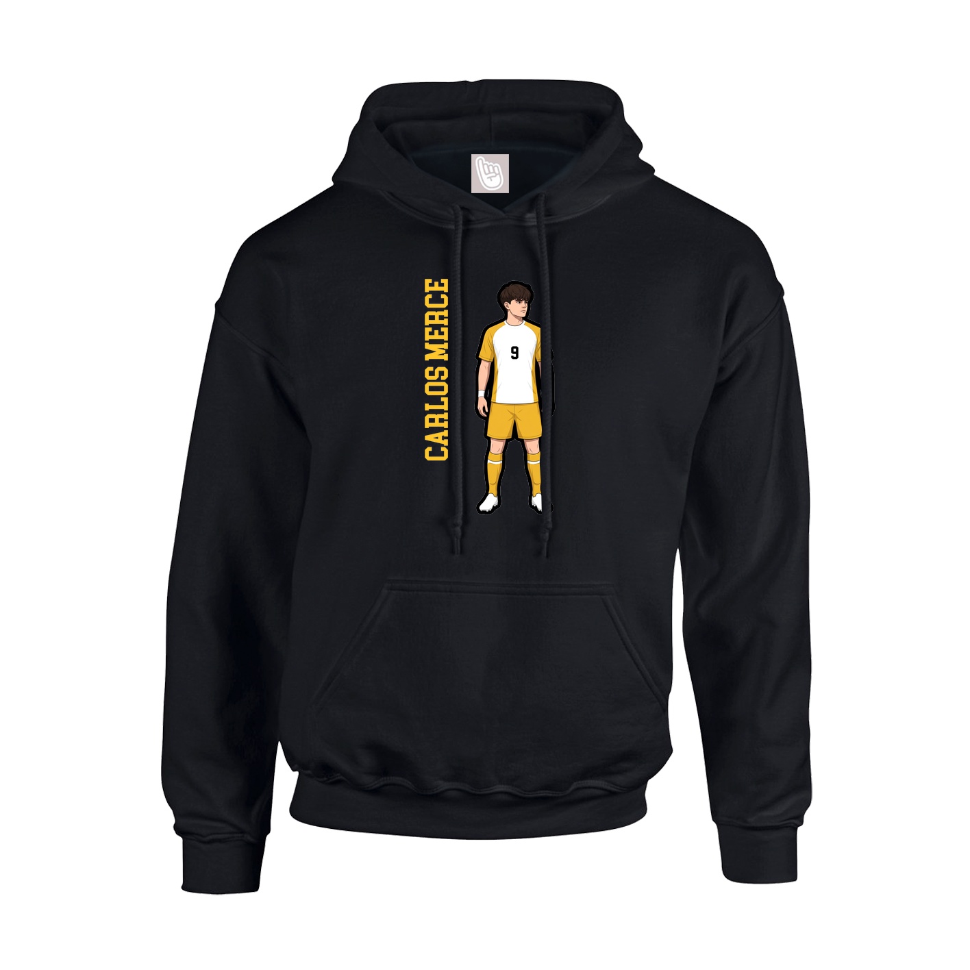 Youth Hoodie — Name Vertical in Black