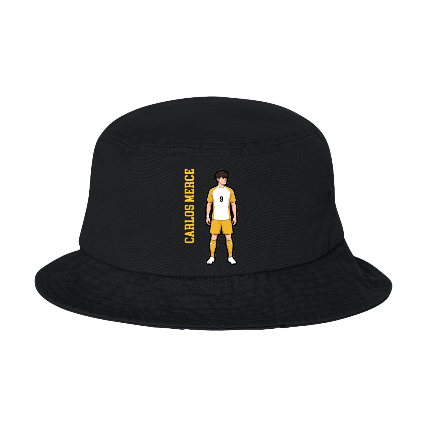 Bucket Cap — Name Vertical in Black