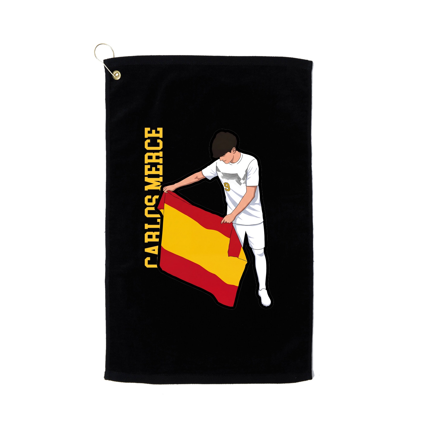 Golf Towel — Name Vertical in Black