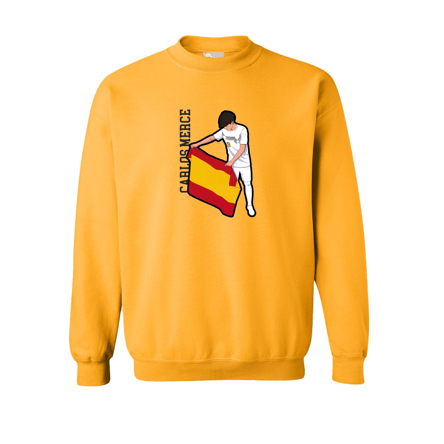 Fleece Crew — Name Vertical in Gold