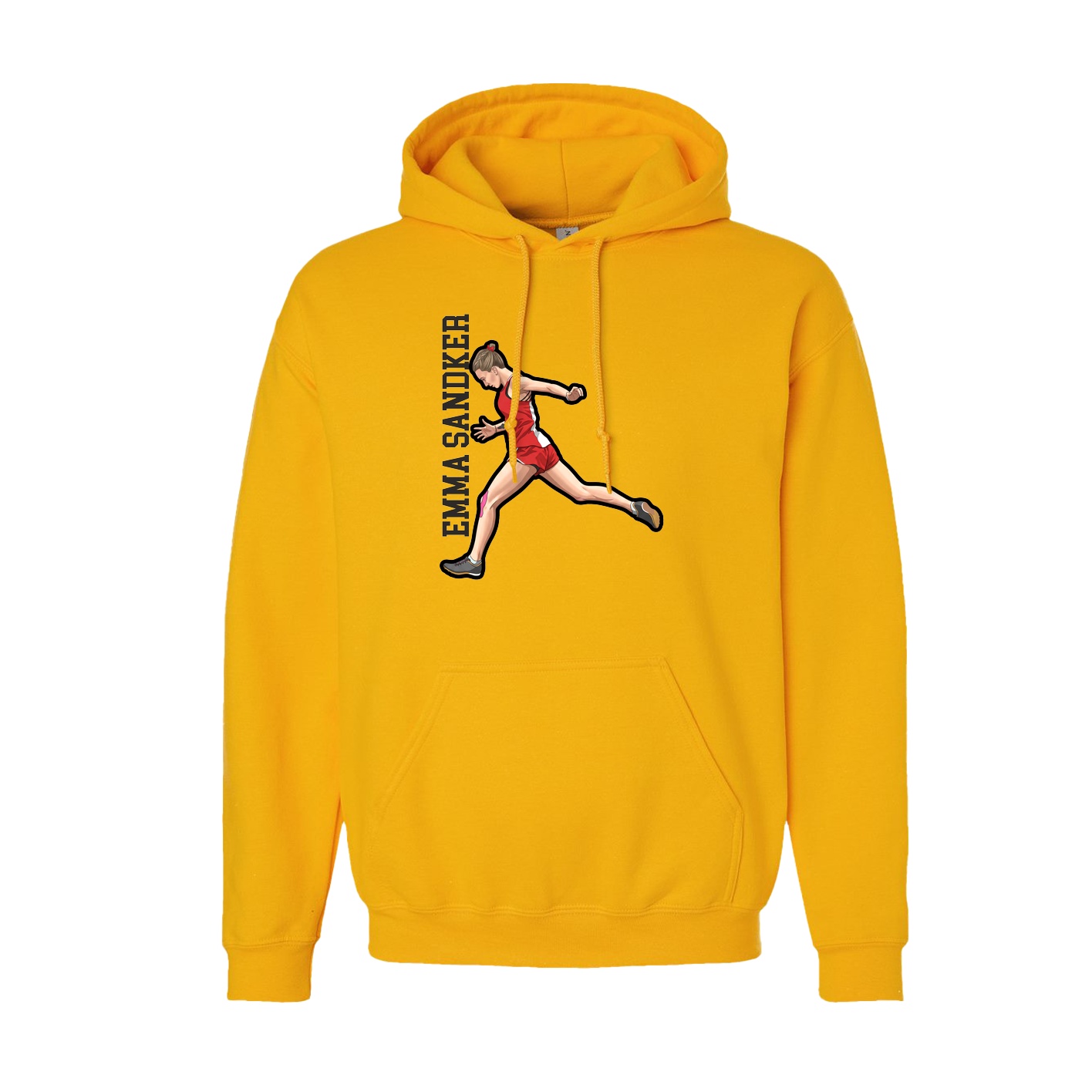 Hoodie — Name Vertical in Gold