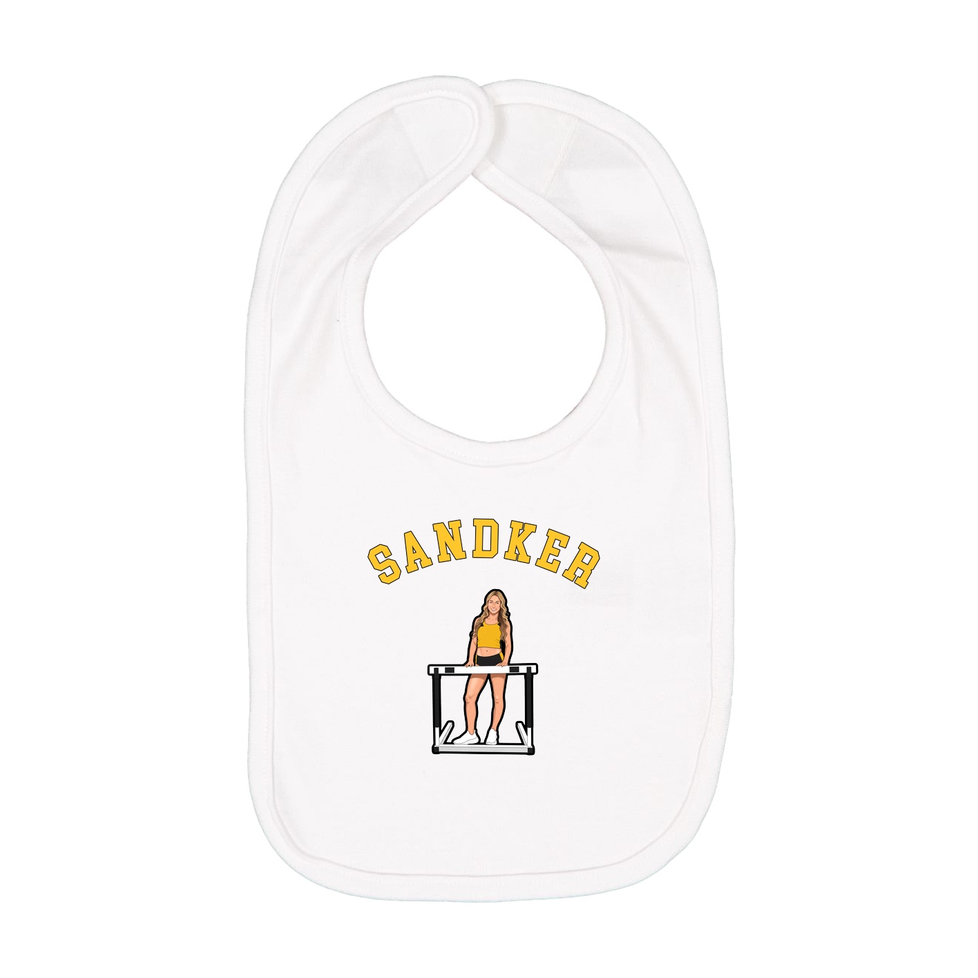 Infant Bib — Shirsey Arch in White
