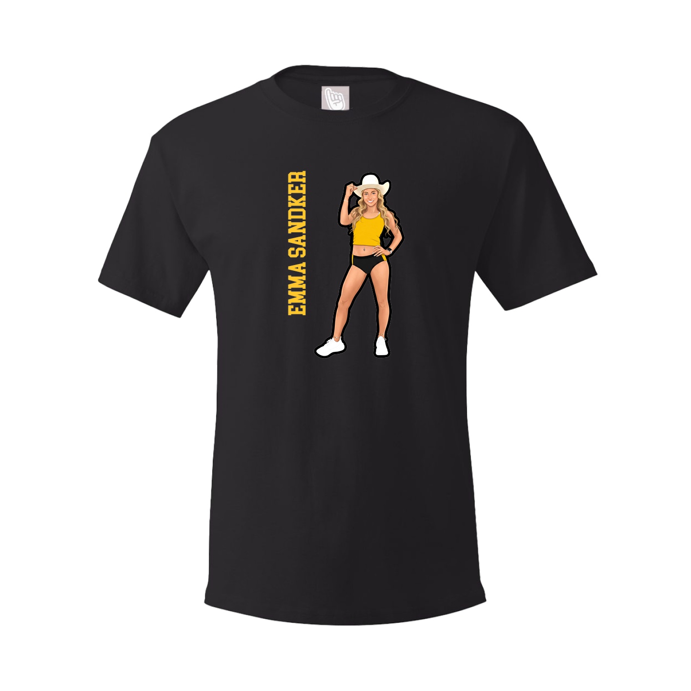 Youth Tee — Name Vertical in Black
