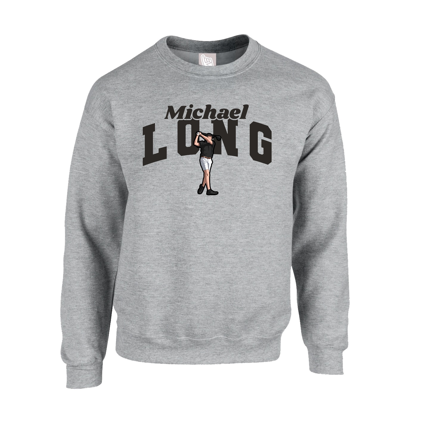 Fleece Crew — Signature Arch in Grey