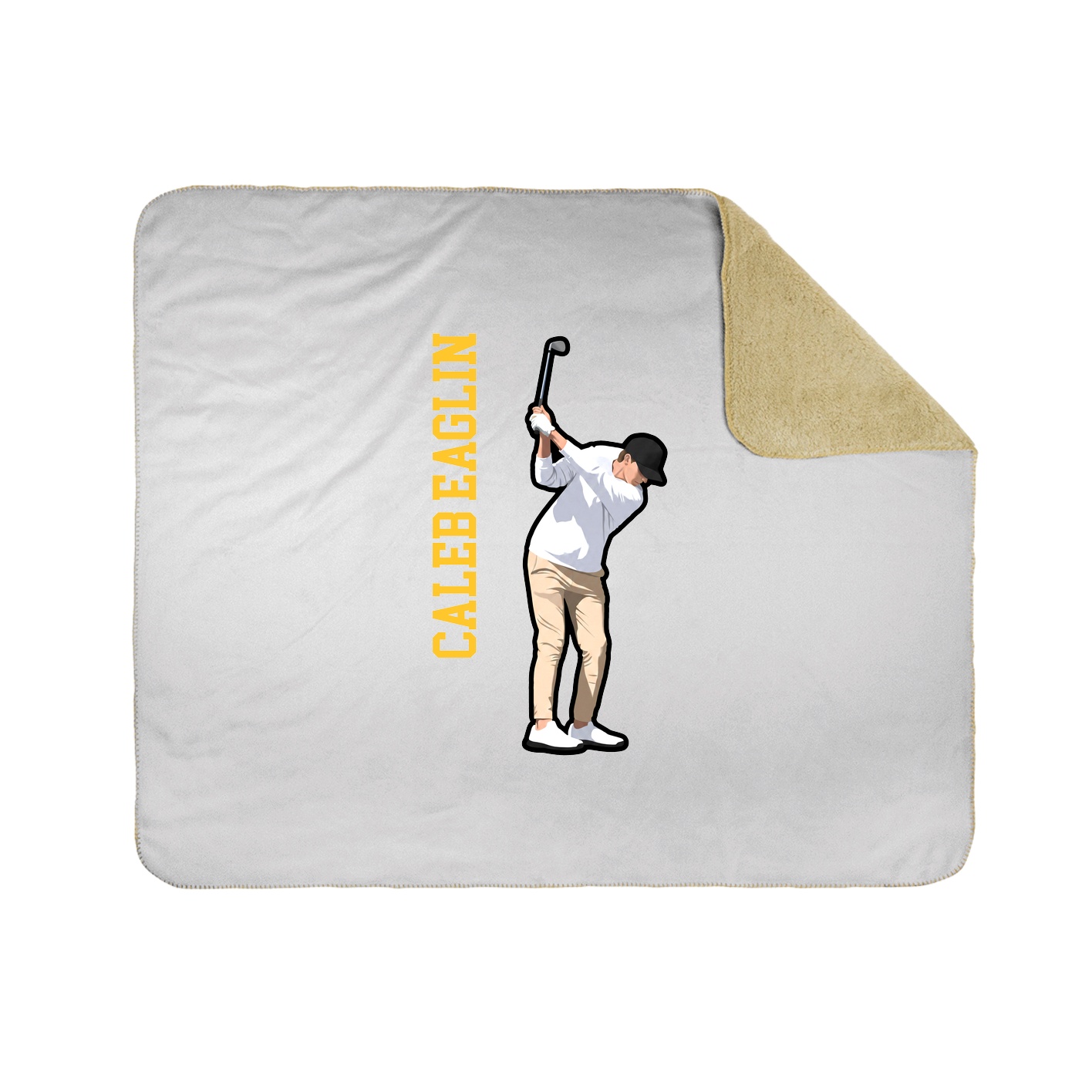 Throw Blanket — Name Vertical in White