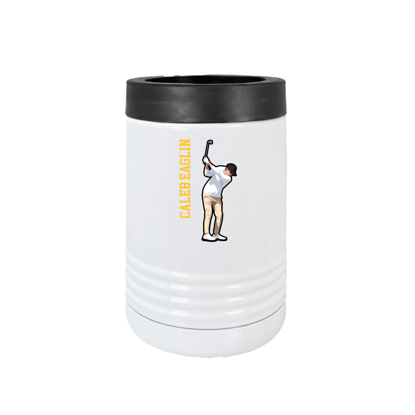 Beverage Holder — Name Vertical in White