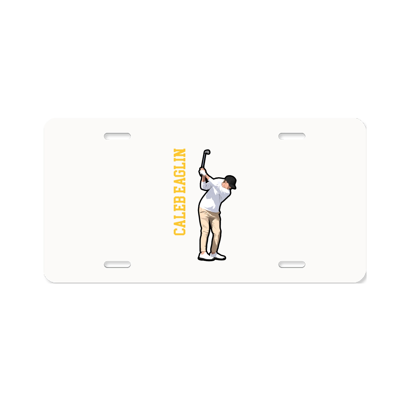 License Plate — Name Vertical in Classic