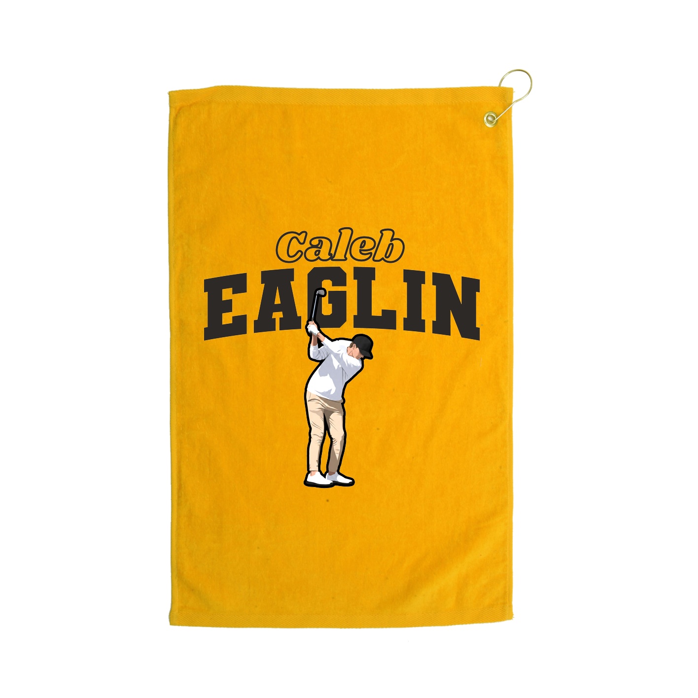Golf Towel — Name Arch in Gold