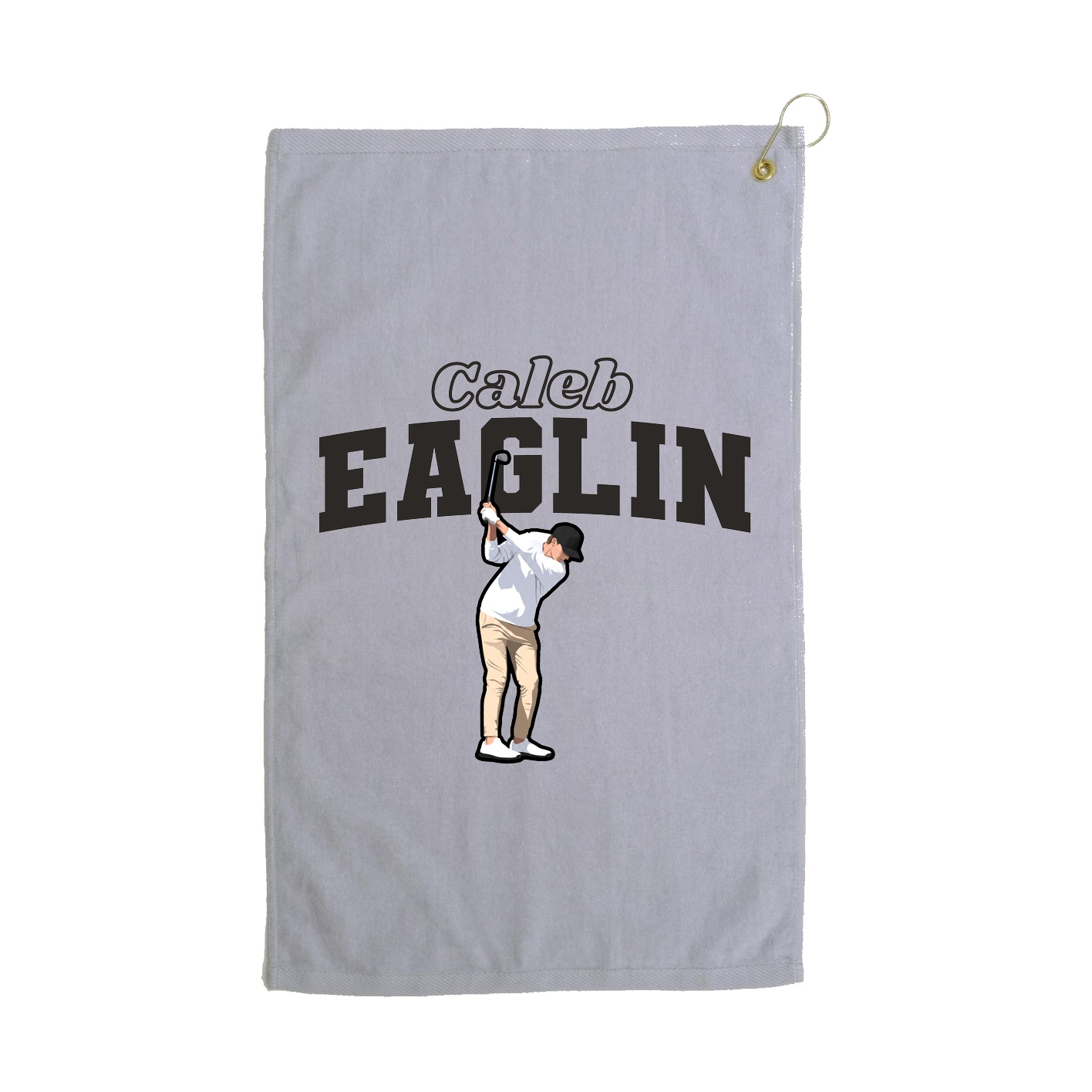 Golf Towel — Name Arch in Grey