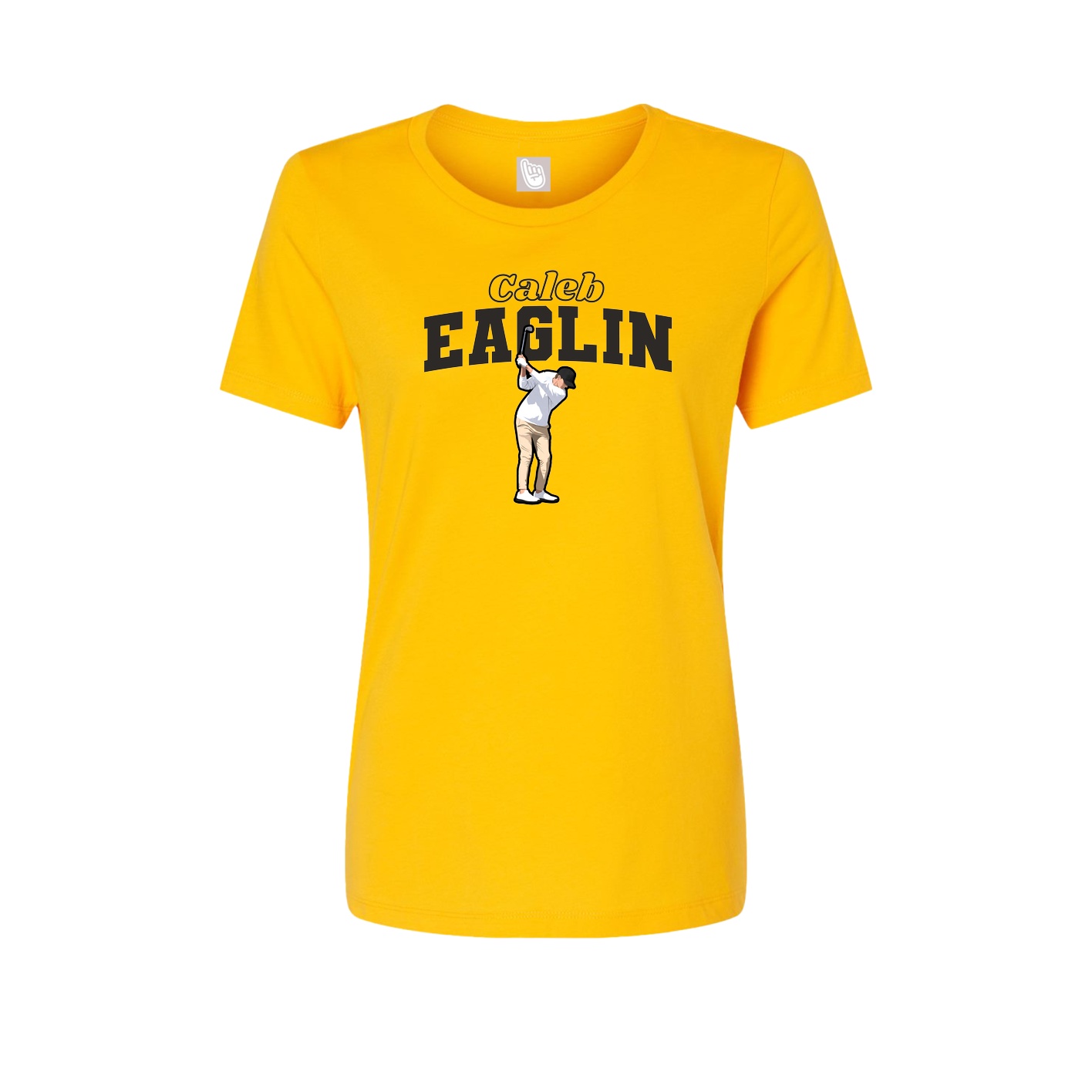 Fitted Women's Tee — Name Arch in Gold