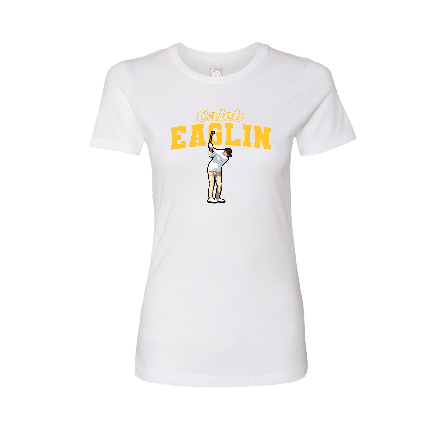 Fitted Women's Tee — Name Arch in White