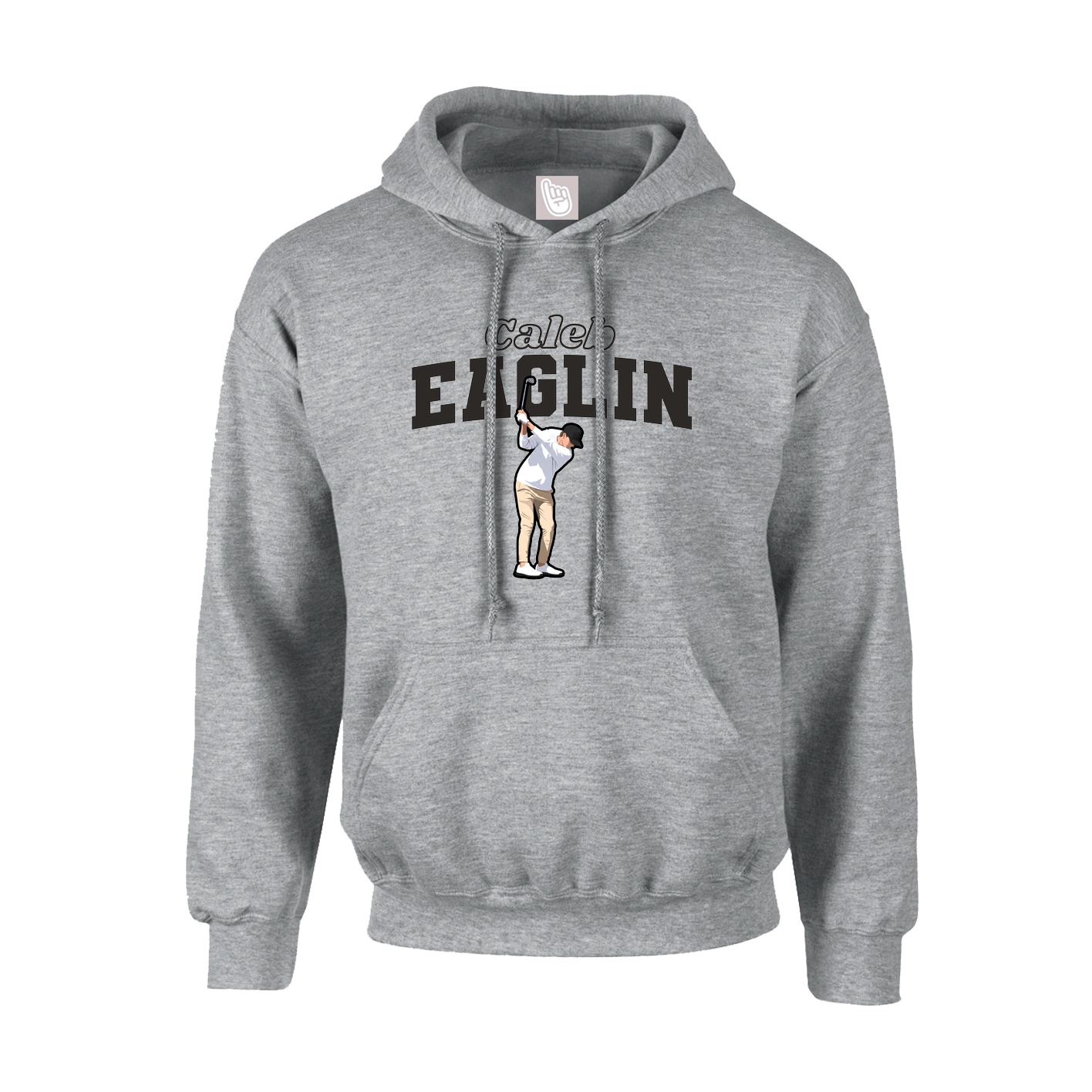 Hoodie — Name Arch in Grey