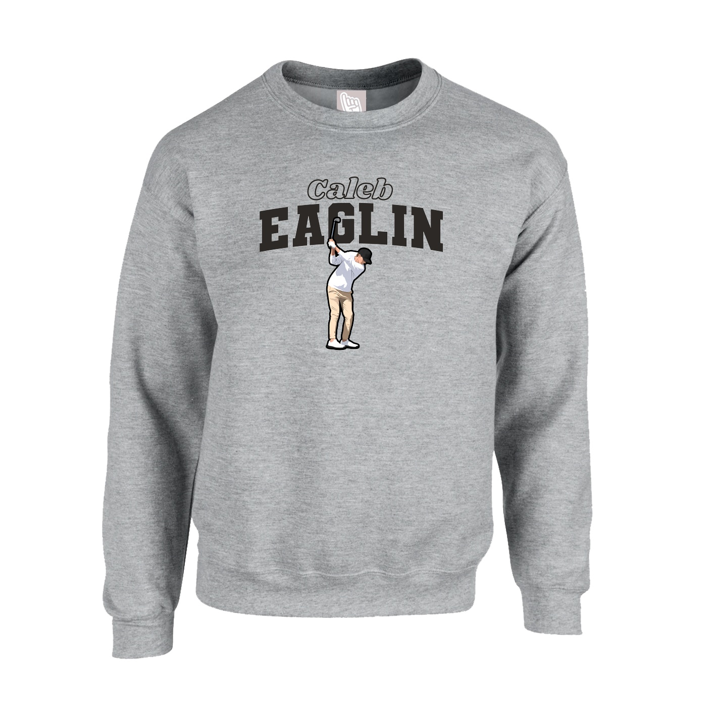 Fleece Crew — Name Arch in Grey