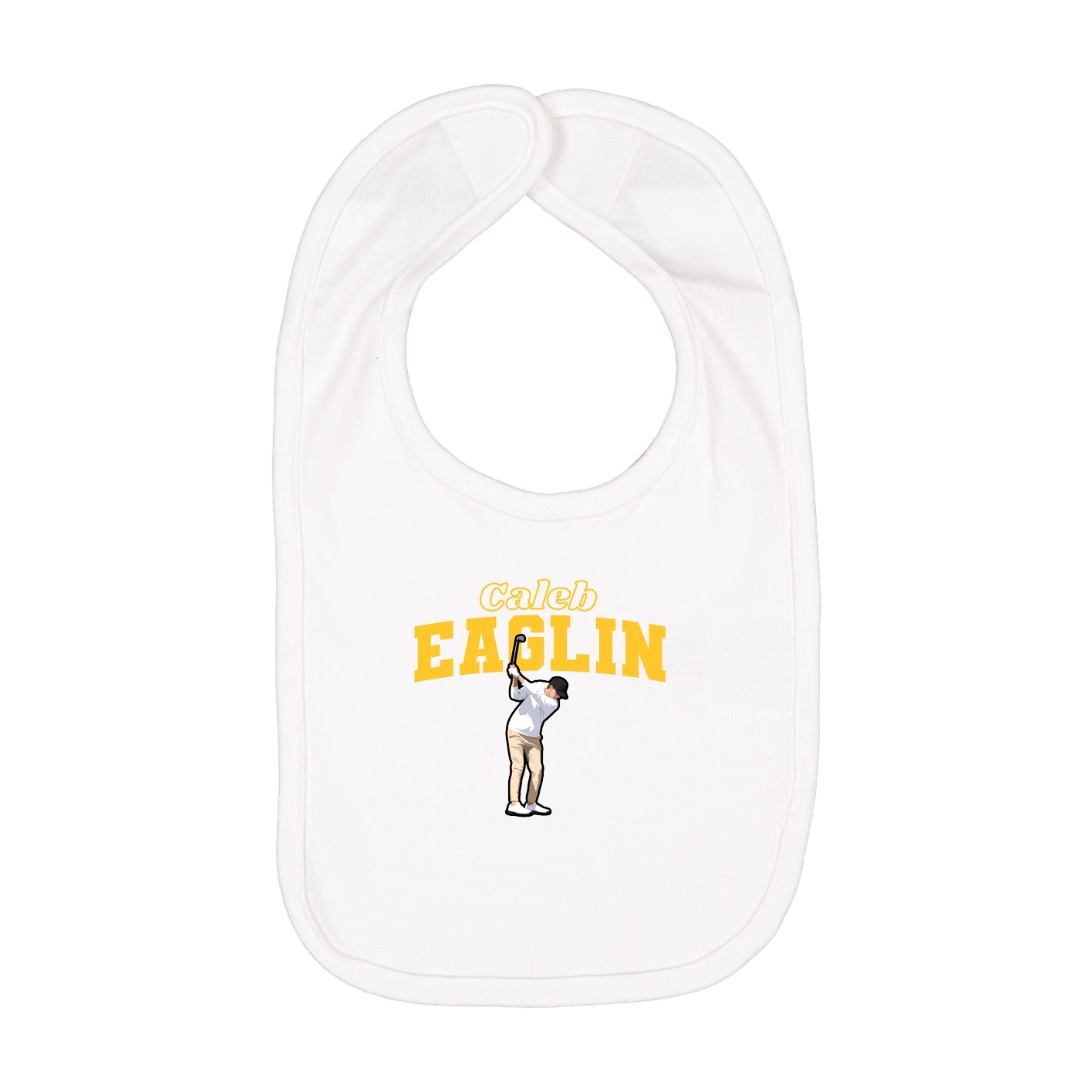 Infant Bib — Name Arch in White