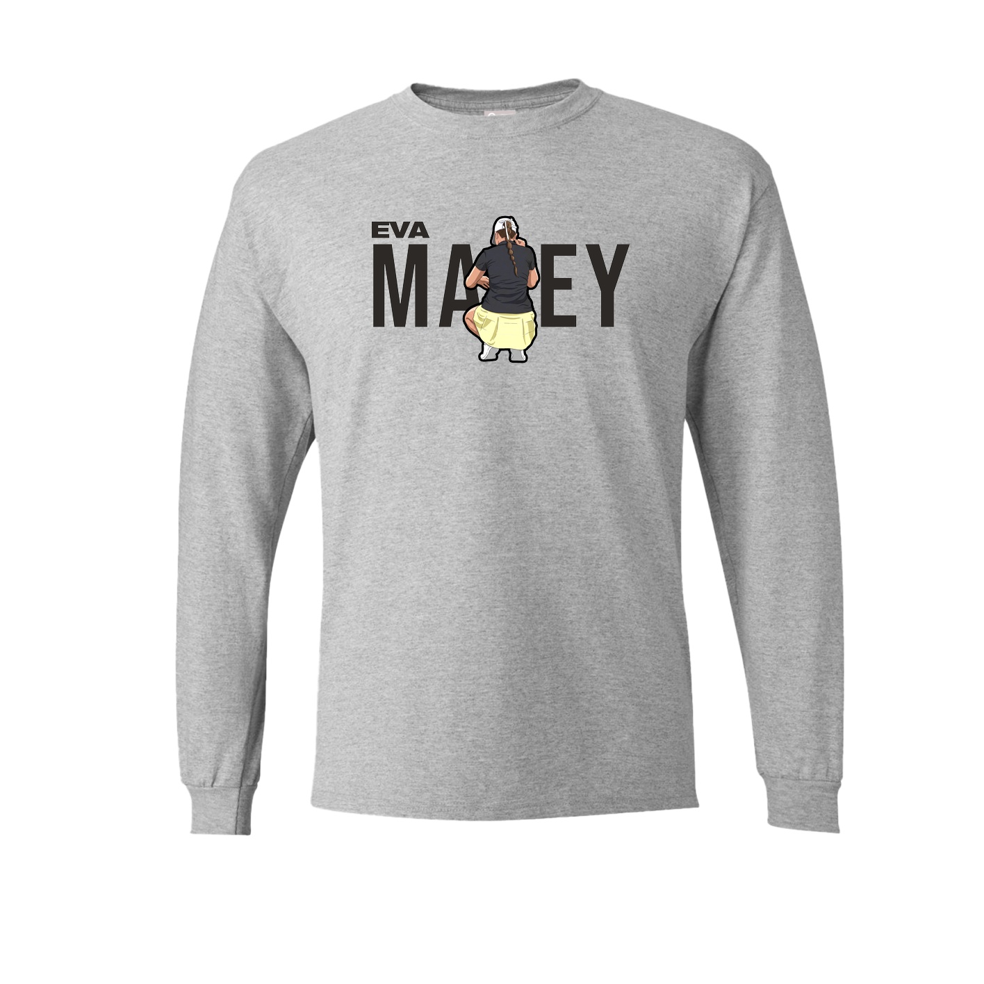 Long Sleeve Tee — Player Name in Grey