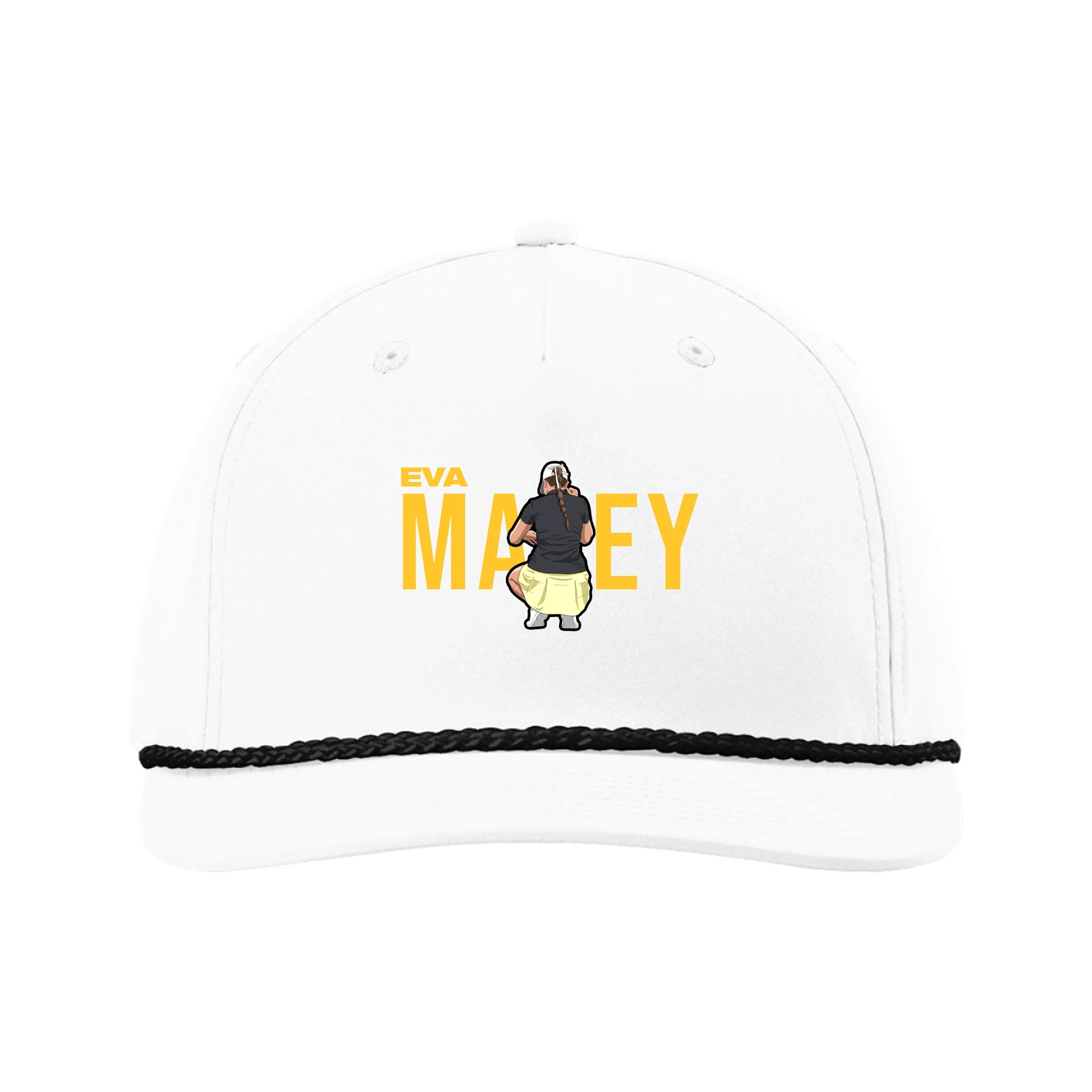 Five-Panel Classic Rope Cap — Player Name in White