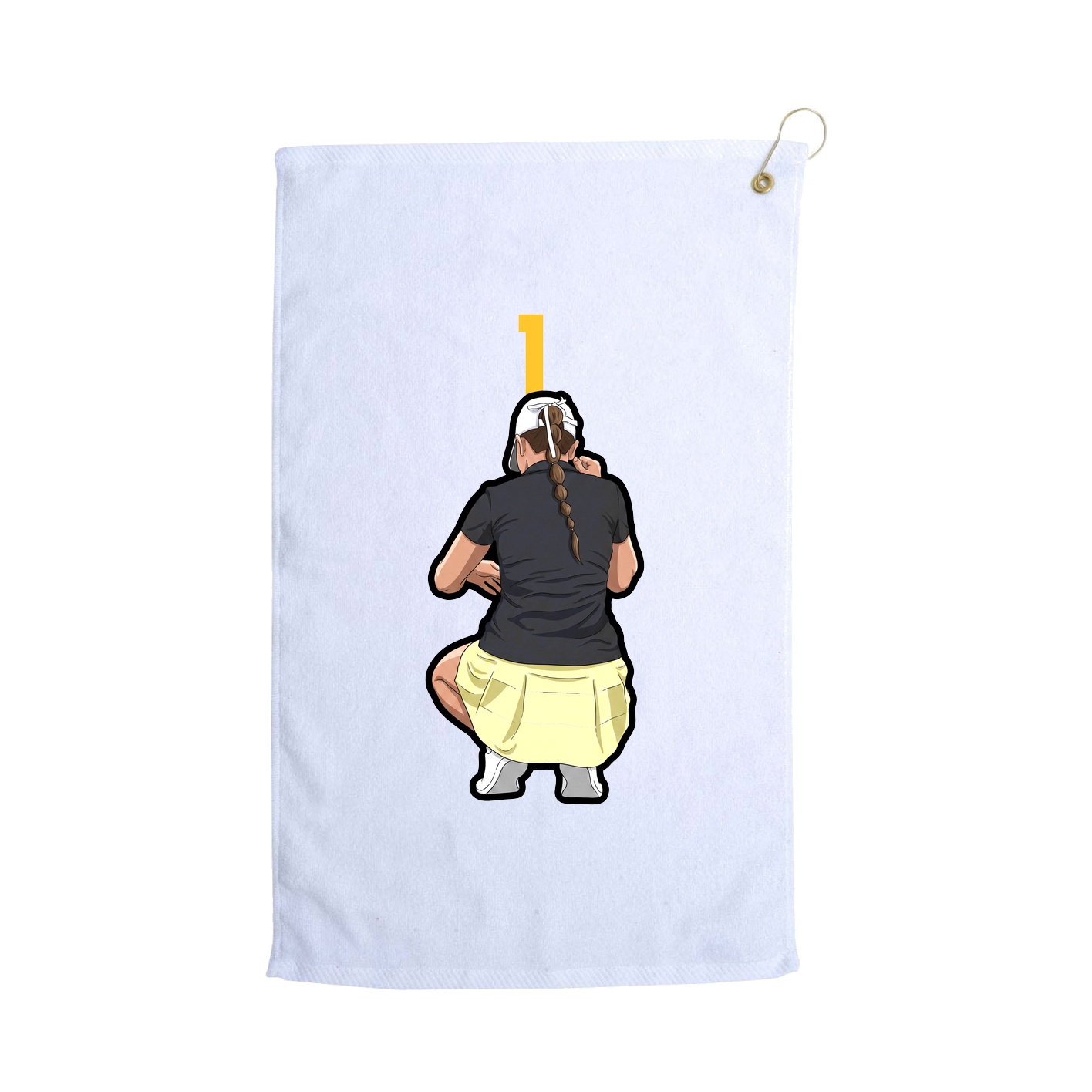 Golf Towel — Number Top in White