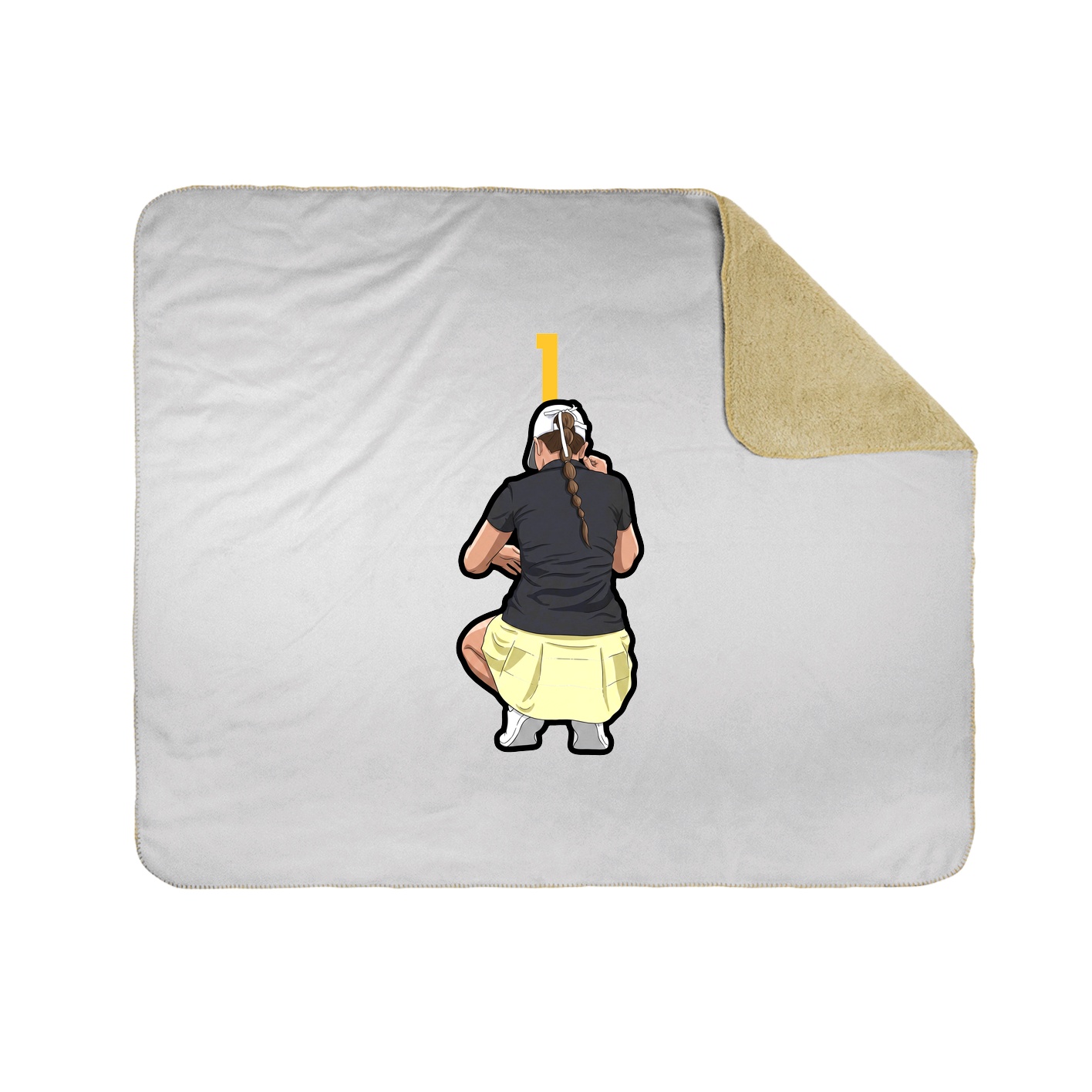Throw Blanket — Number Top in White