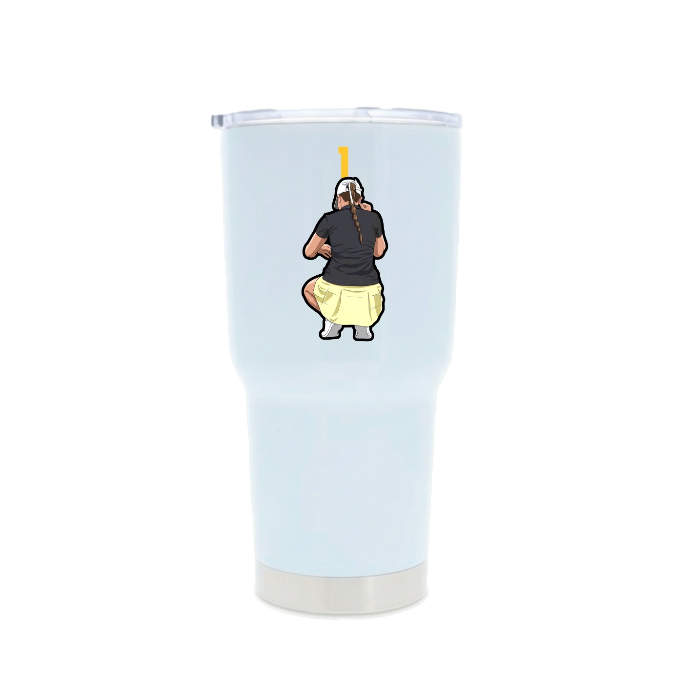 30oz Stainless Steel Tumbler — Number Top in White