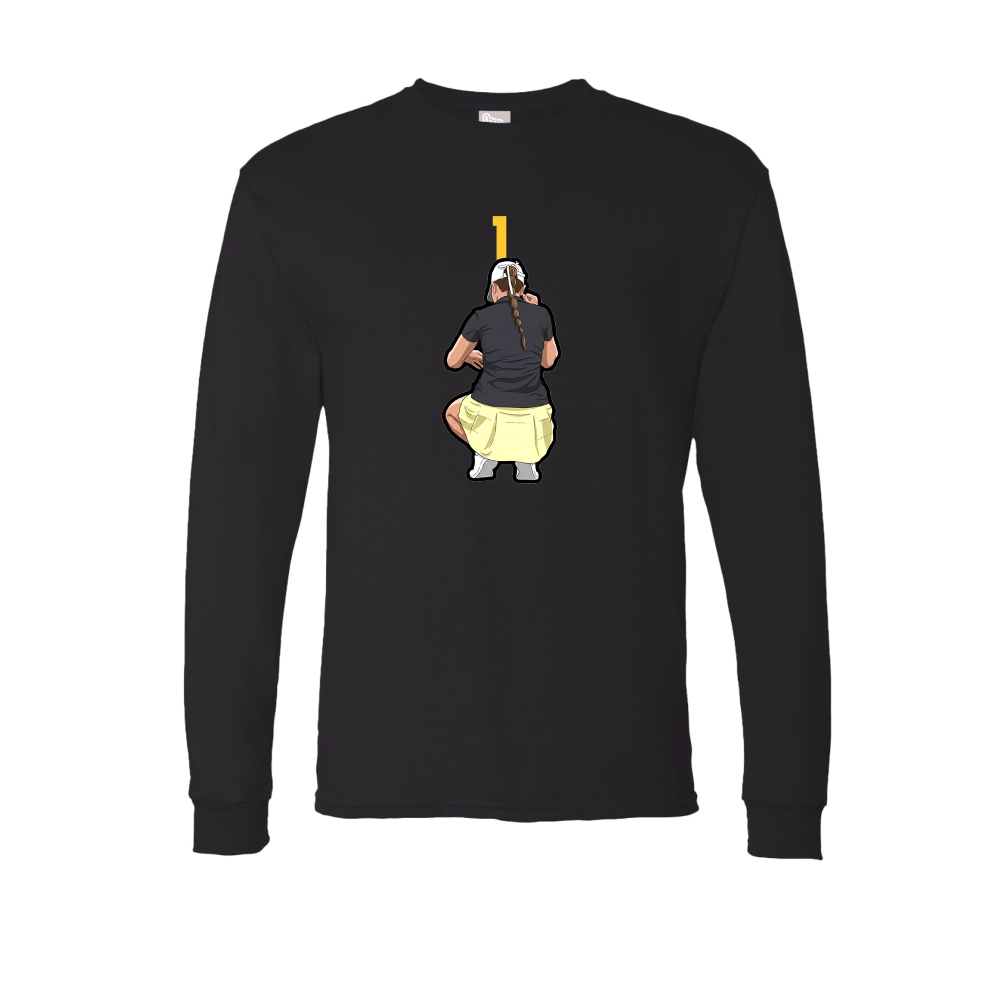Long Sleeve Tee — Number Top in Black