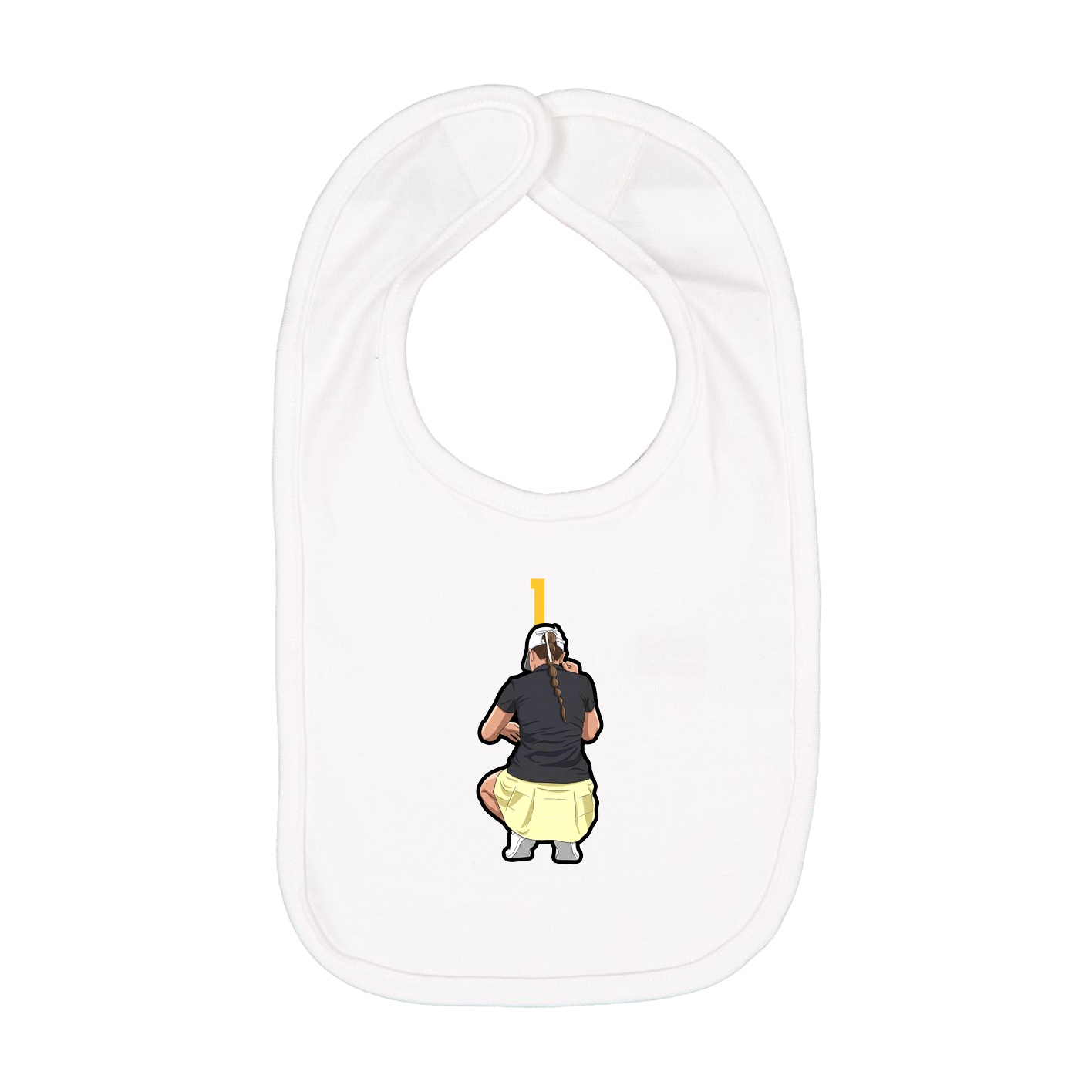 Infant Bib — Number Top in White