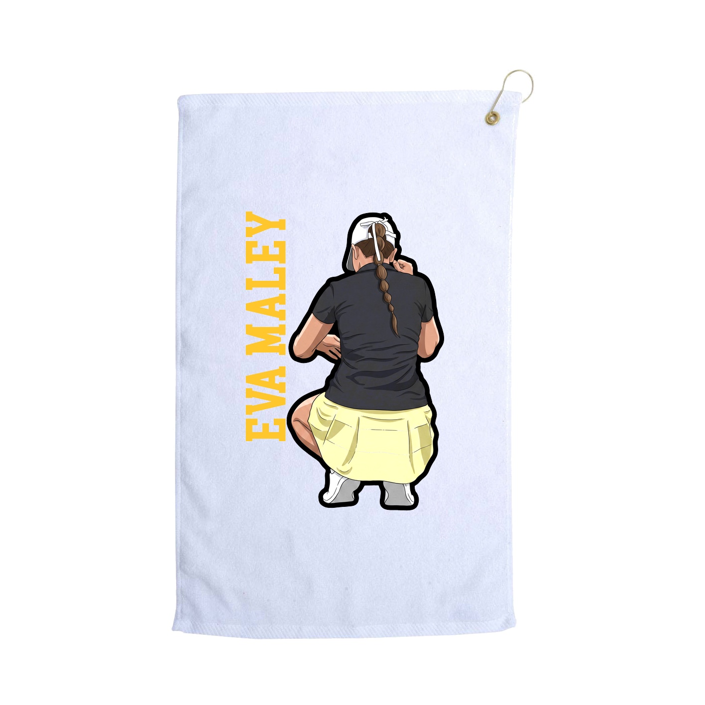 Golf Towel — Name Vertical in White