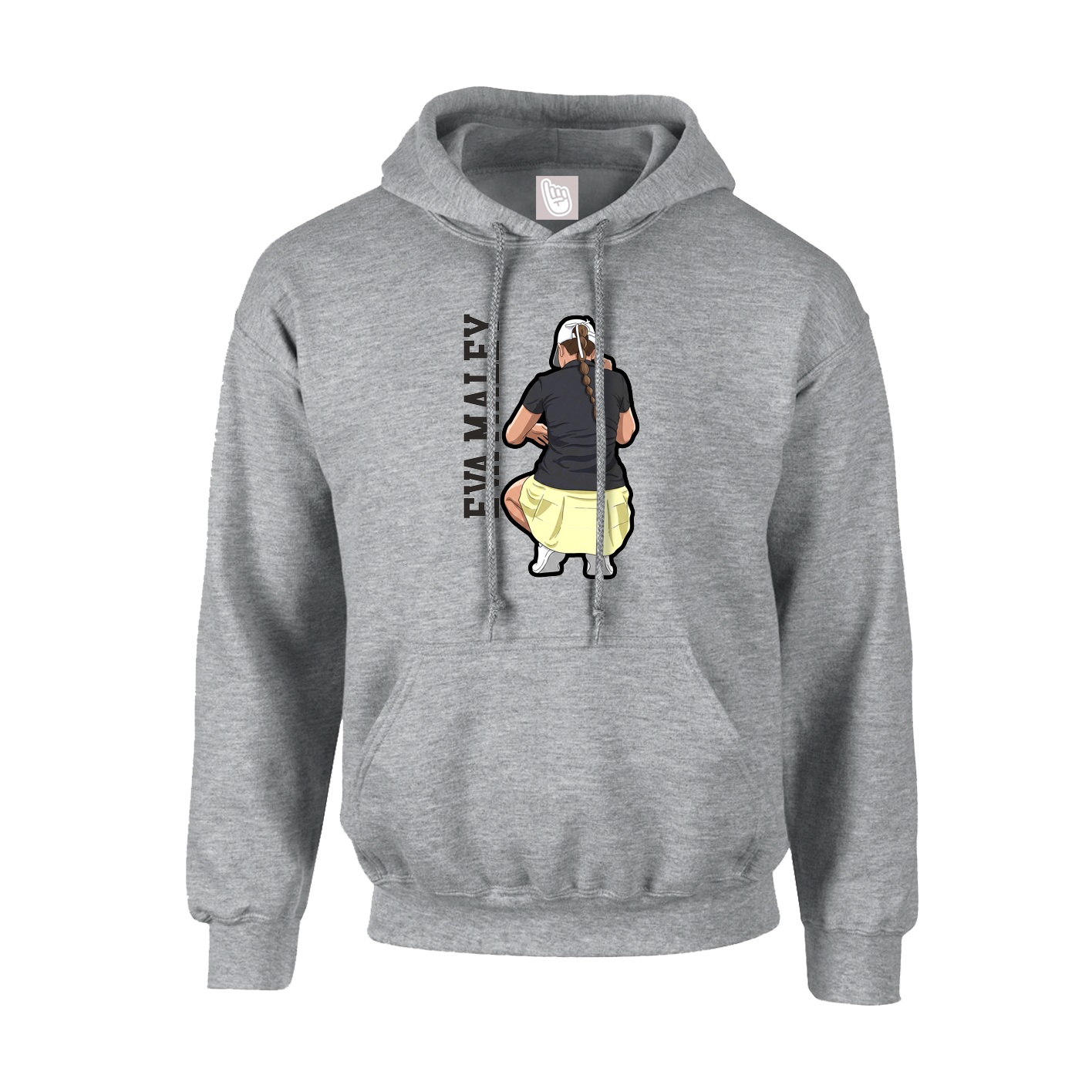 Youth Hoodie — Name Vertical in Grey