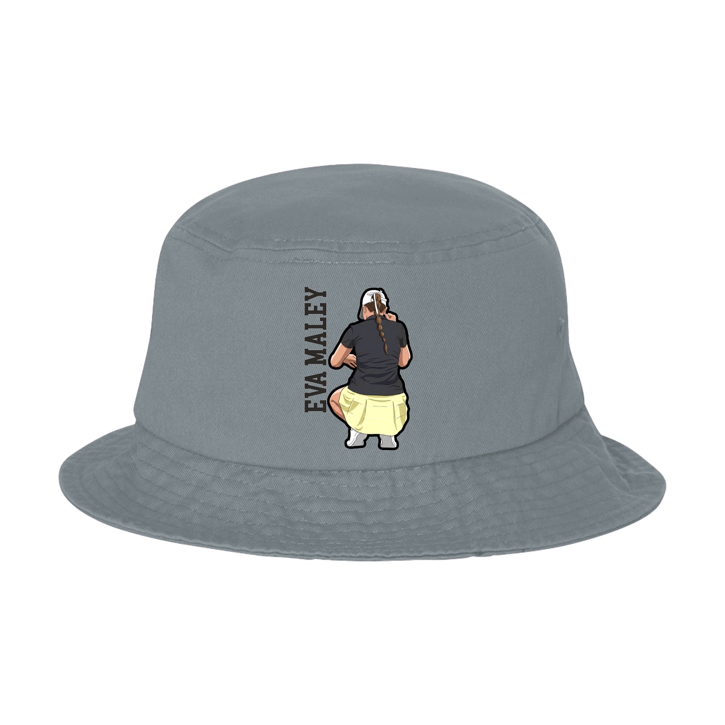 Bucket Cap — Name Vertical in Grey