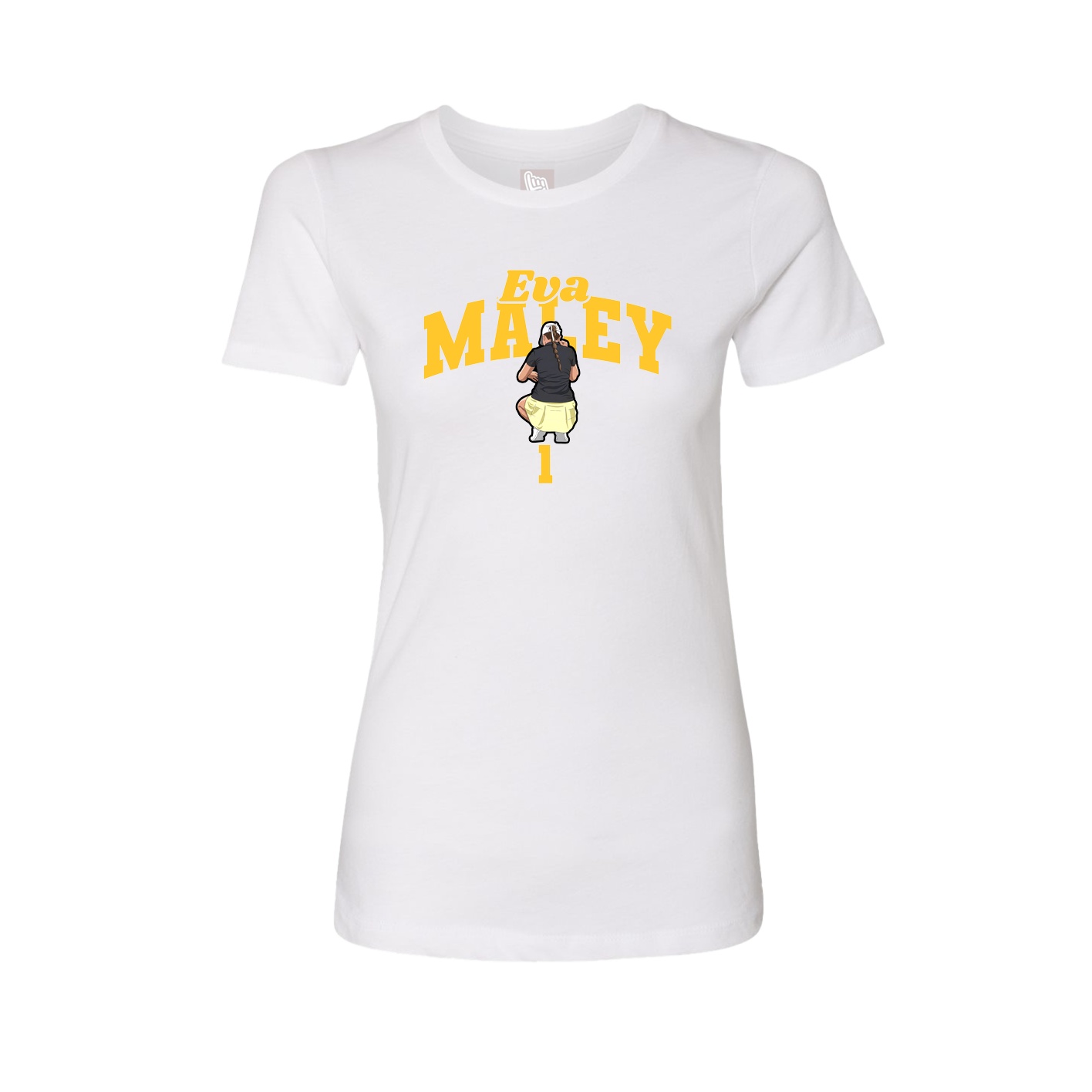 Fitted Women's Tee — Signature Arch in White